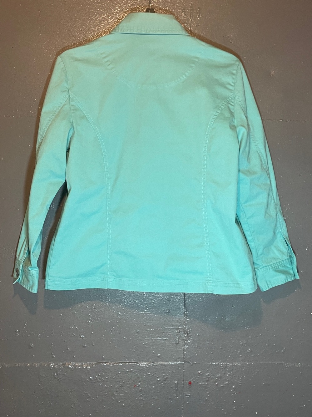 Draper’s & Damon’s Aqua Button-Front Jacket - Picture 2 of 7